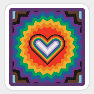 Heart Pride Colorful Design Sticker